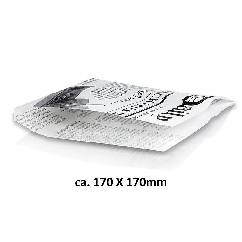 Snack Tüte mit Zeitungspapierdruck, ca.170x170mm, 1.000 St