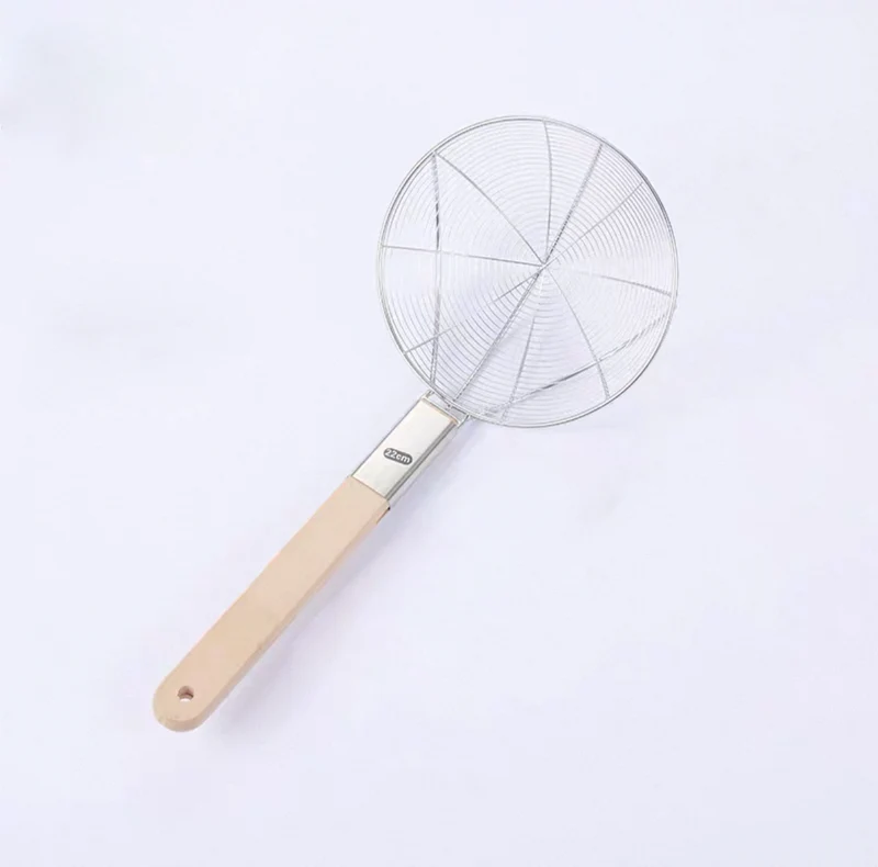 Chefco, 22cm Dia Reinforced Stainless Steel Strainer with Wood Handle (HHSW-22)