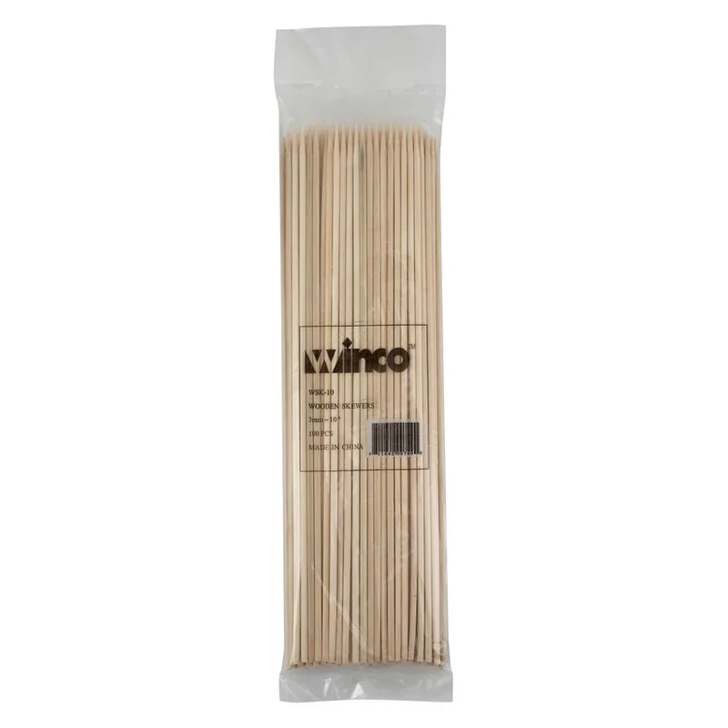 10" Bamboo Skewers, 100/bag, Winco (WSK-10)