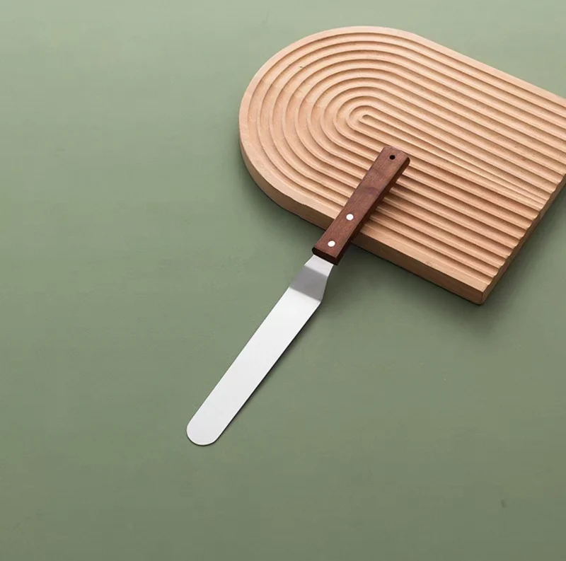 Spatula w/Offset, Wooden Handle, 6x1-1/2" (TOS-6)