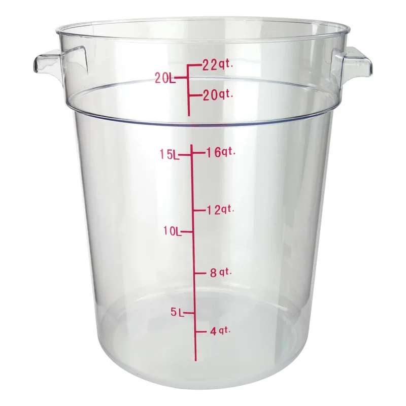 22 Qt Round Food Storage Container,PC,Clear, Sub-equip