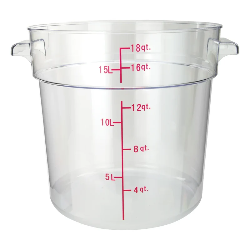18 Qt Round Food Storage Container,PC,Clear, Sub-equip