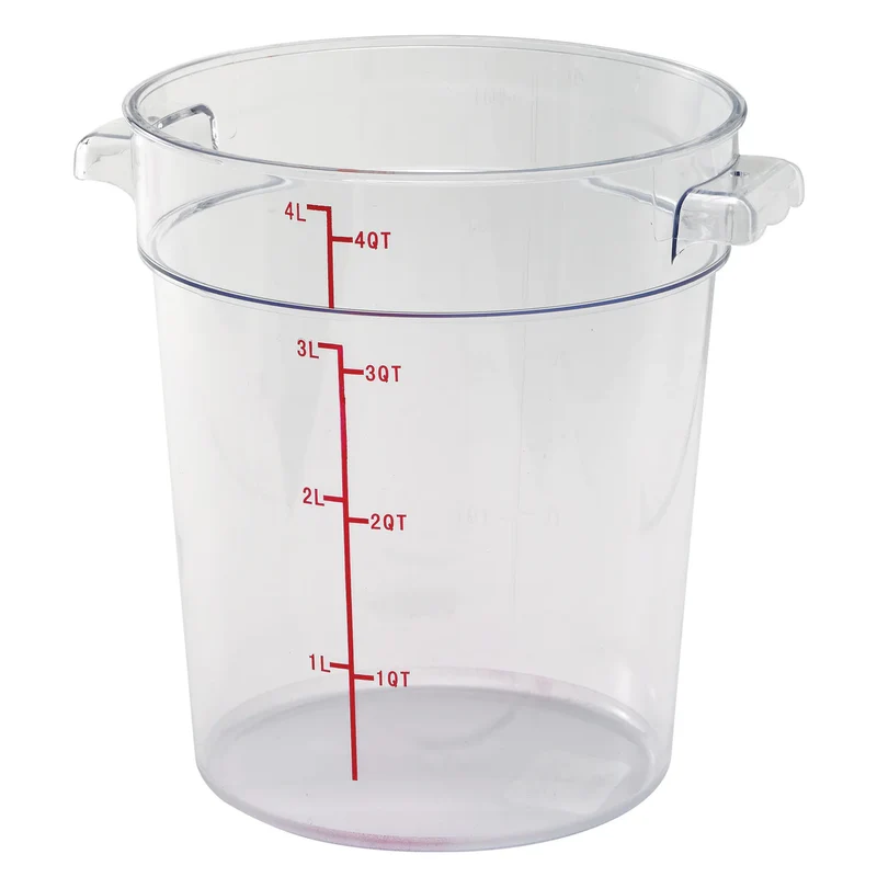 4 Qt Round Food Storage Container,PC,Clear, Sub-equip