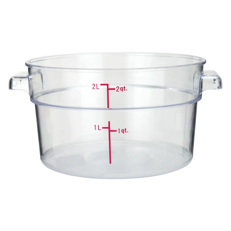 2 Qt Round Food Storage Container,PC,Clear, Sub-equip
