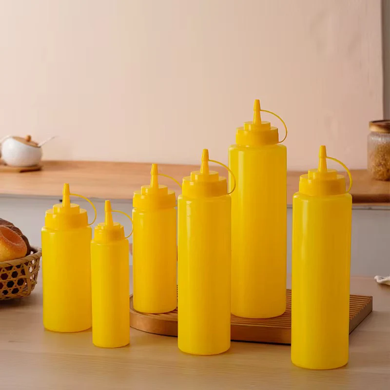 CHEFCO,FC5505-1Y,24oz Squeeze Bottle with Lid-Clear Yellow