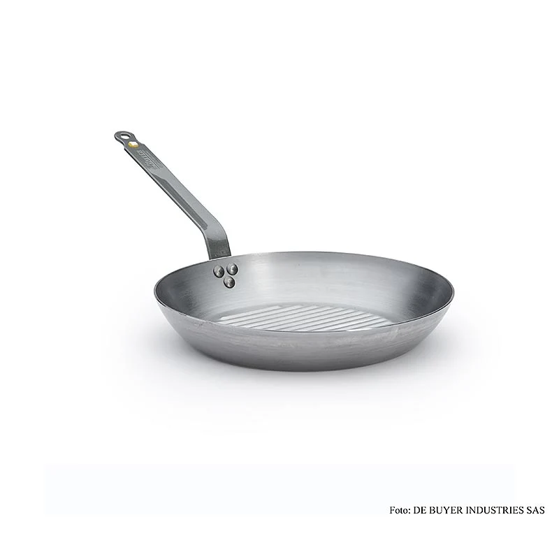 deBUYER "Mineral B Element" Eisenpfanne mit Grillboden, ø 32cm, 4,2cm hoch, 1 St