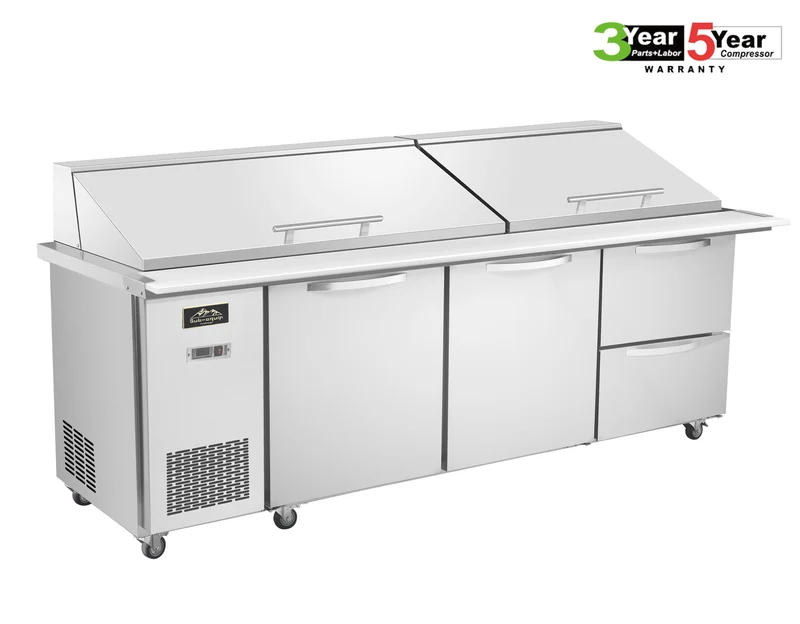 Sub-equip 84" Mega Top Cooler Salad and Sandwich Prep Table With Side Mounted Compressor+2 Drawers