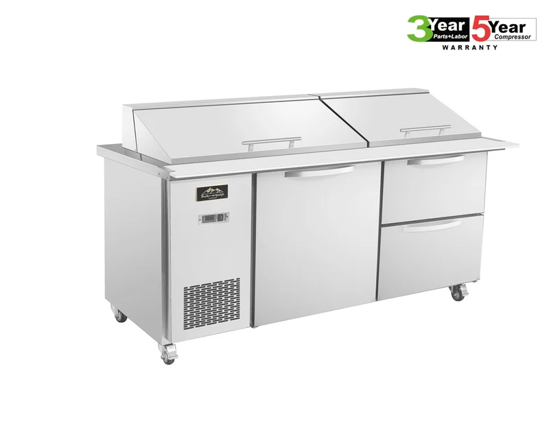 Sub-equip, 72" Salad and Sandwich Refrigerated Prep Table With Side Mounted Compressor & 2 Drawers