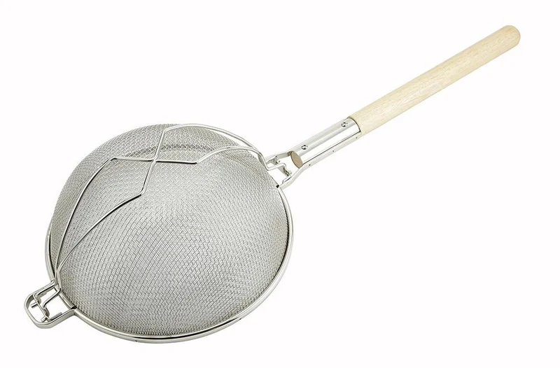 MST-12D - 12" Reinforced Double Mesh Strainer with Round Handle