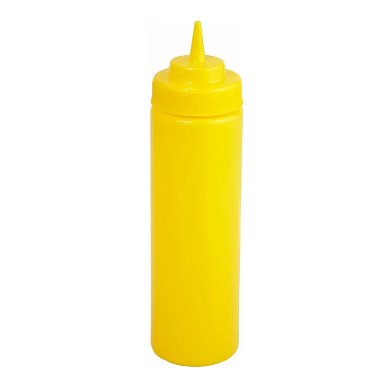 PSW-24Y - 24oz Squeeze Bottles, Wide Mouth, Yellow, 6pcs/pk
