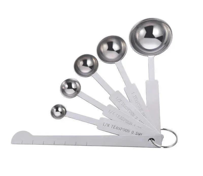 Chefco, 205,Stainless Steel Measuring Spoon 6 Piece Set, Deluxe