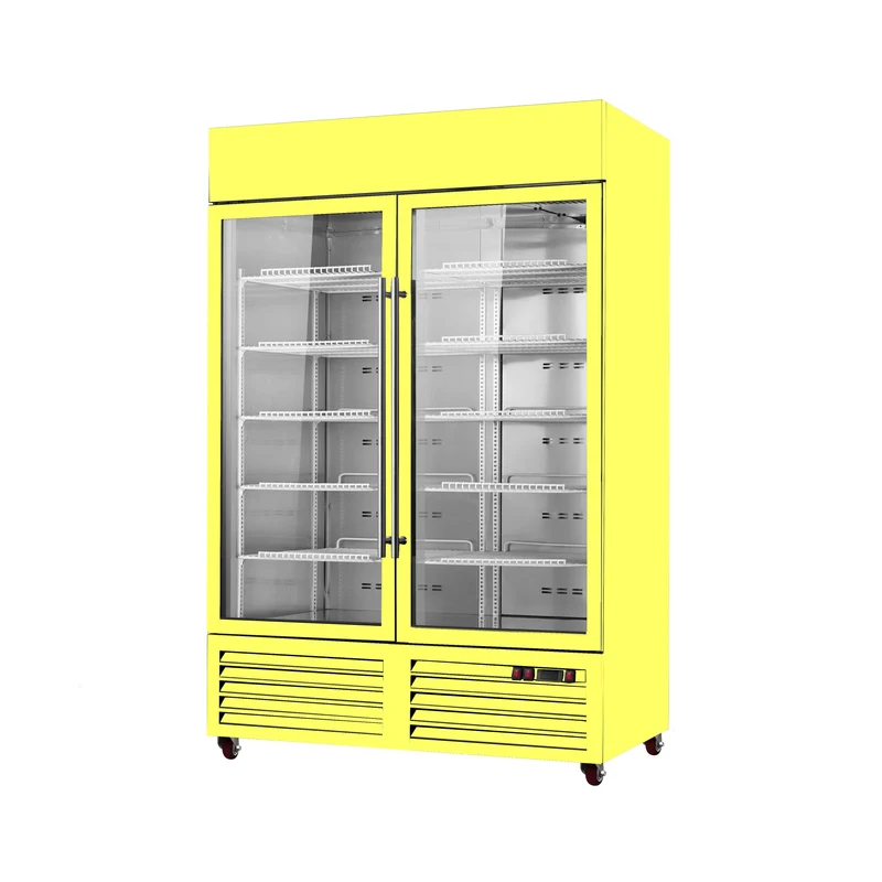 Sub-Equip, Black Swing Glass Door Merchandiser Refrigerator With 2 Doors-Custom