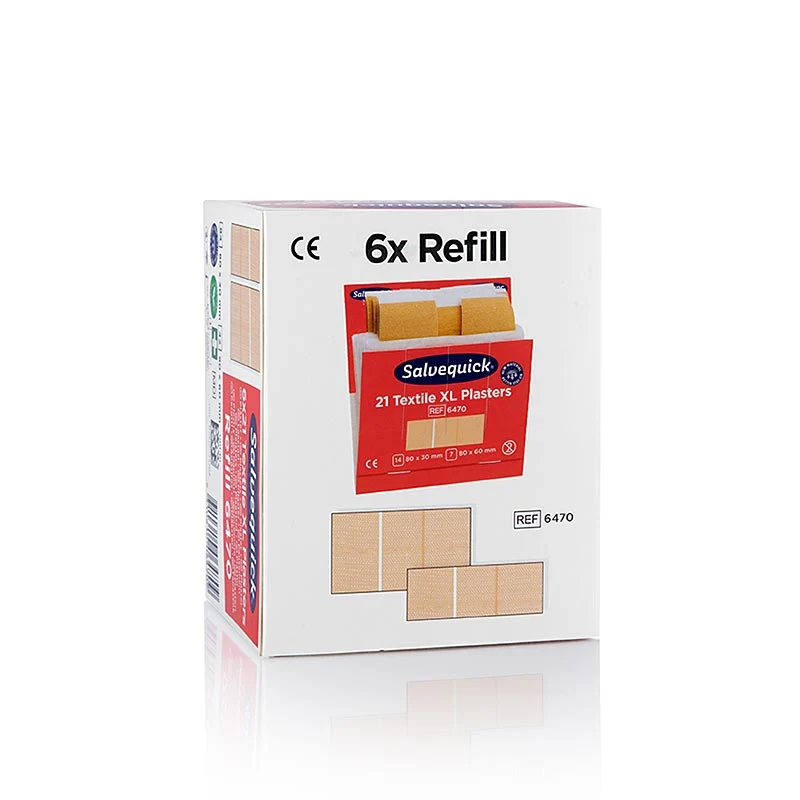 Cederroth - Textil Pflaster Xtra Groß, Nachfüllpack, 6 x 21 Stück (6470), 1 St