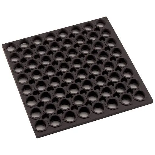 RBMH-35K-R - Rubber Floor Mat, 3' x 5' x 3/4", Straight Edge - Black, Rolled