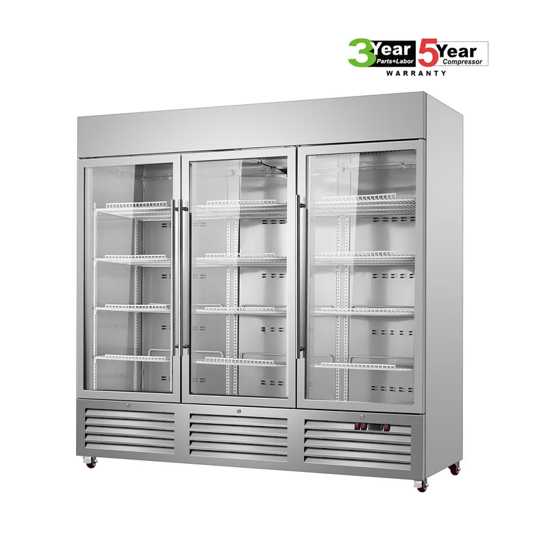Sub-Equip, C-81FG 81" Glass Triple Door Reach-In Freezer