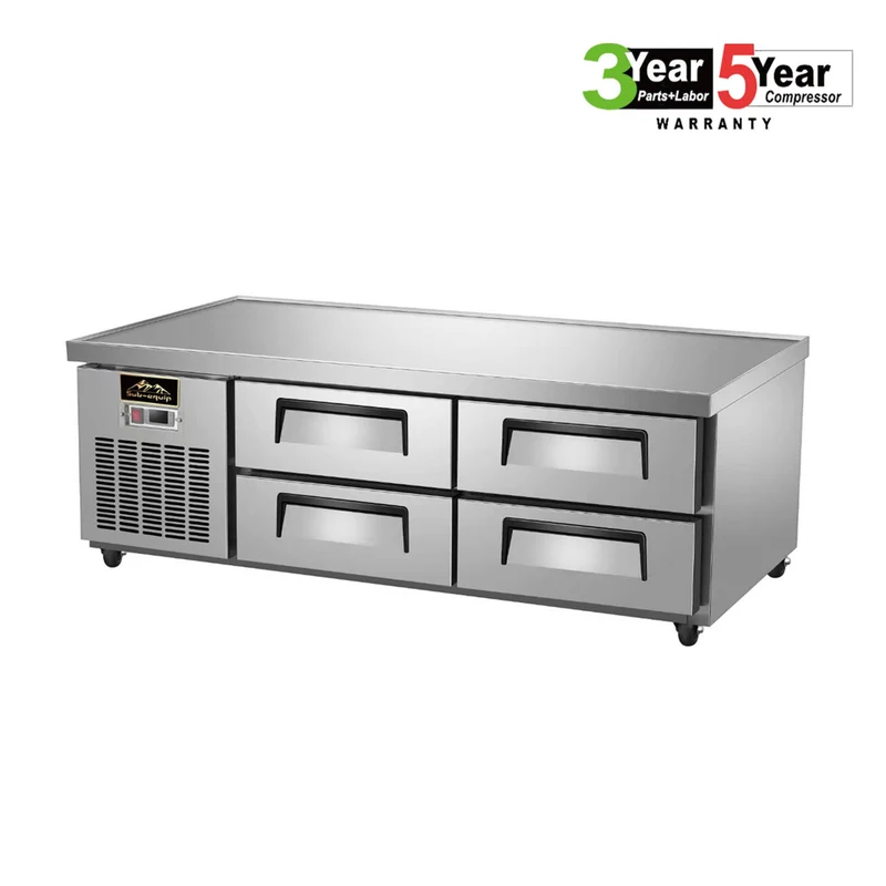 Sub-equip, 62" stainless steel Refrigerated Chef Base with 4 Drawers
