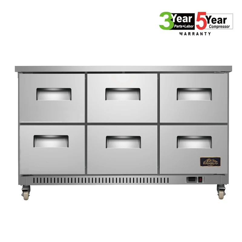 Sub-equip CUC-72-6D, 72" Under Counter Refrigerator/ Cooler with 6 Drawers