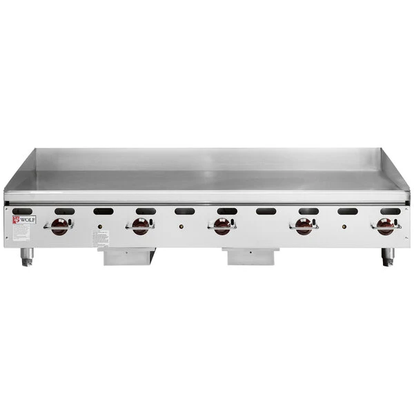Wolf AGM72-NAT Natural Gas 72" Heavy-Duty Gas Countertop Griddle with Manual Controls - 162,000 BTU