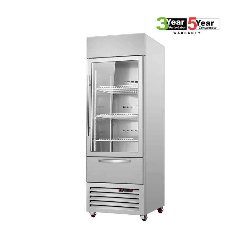 Sub-Equip, C-19FG-1D 27" Single Glass Door Reach-In Freezer With Drawer