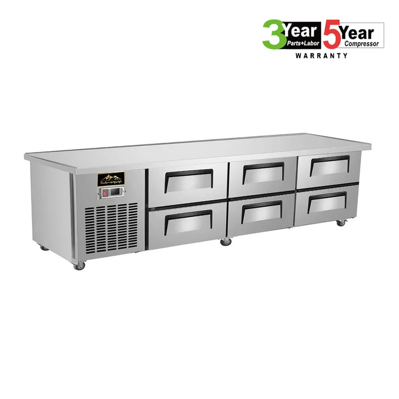 Sub-equip, 6 Drawer 98" Freezer Chef Base