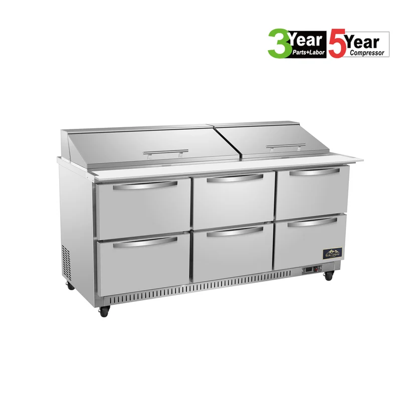 Sub-equip ,72" Salad and Sandwich Refrigerated Prep Table with 6 Drawers
