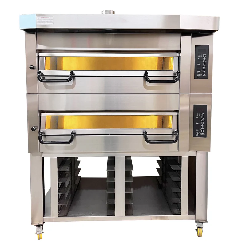 Turbo Range, Stone Hearth, Two Decks,Electric Deck Pizza Oven with shelves