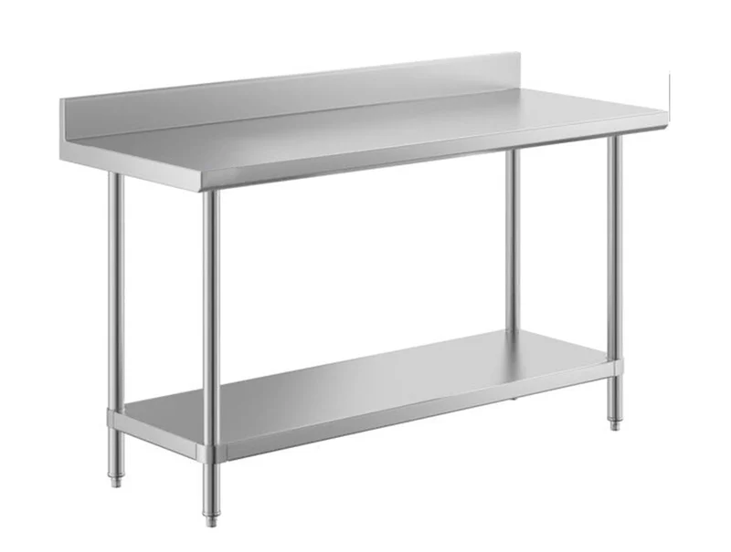 24" x 60" 16 Gauge 430 Stainless Steel Commercial Work Table with 4" Backsplash and Undershelf