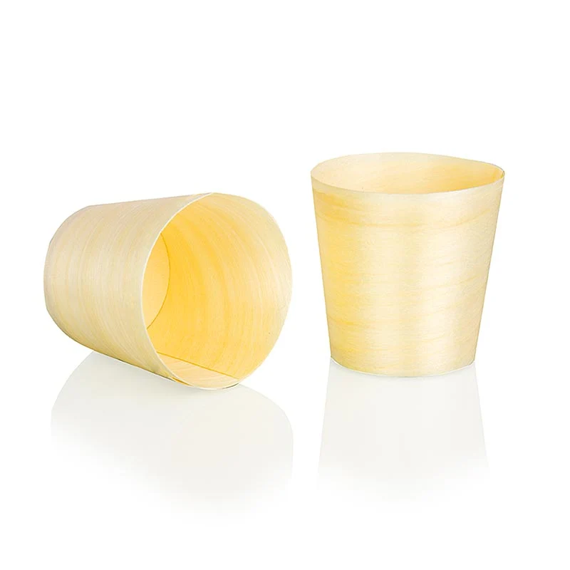 Franz Mensch - Einweg Holz-Timbale (Becher), Ø5,5cm, 6cm hoch (halten keine Flüssigkeit), 50 St