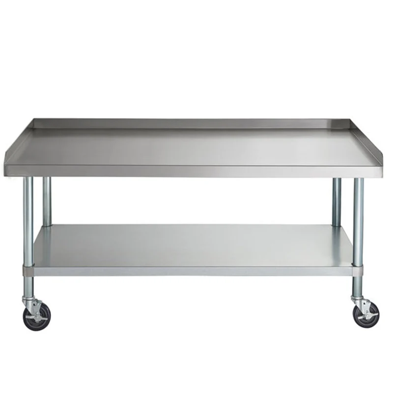 Chefco, ES-3060-418W, 30" x 60" 18-Gauge 304 Stainless Steel Equipment Stand with Galvanized Legs, Undershelf, and Casters