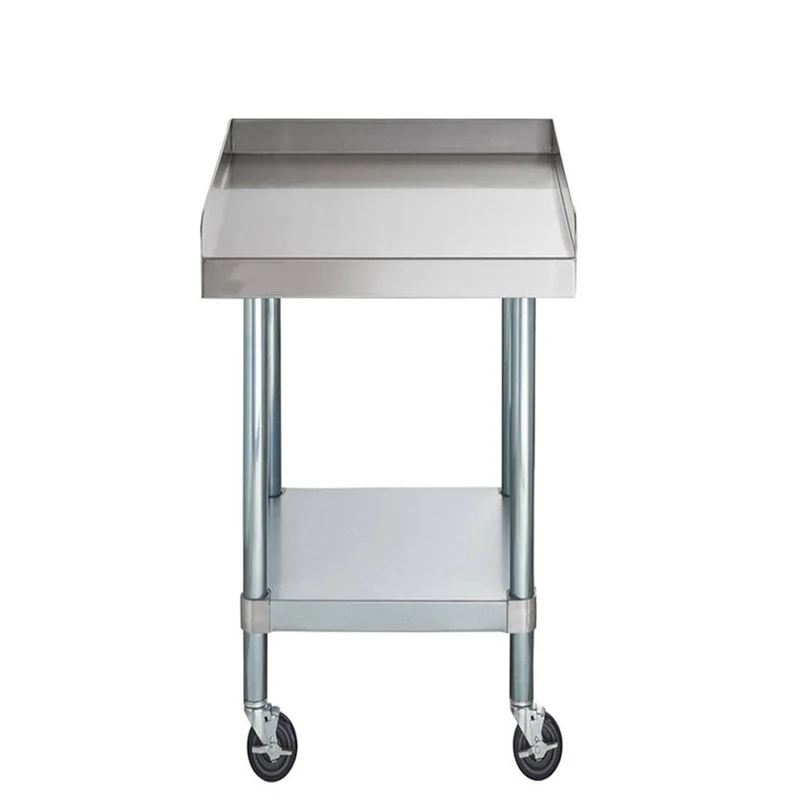 Chefco, ES-3018-418W, 30" x 18" 18-Gauge 304 Stainless Steel Equipment Stand with Galvanized Legs, Undershelf, and Casters