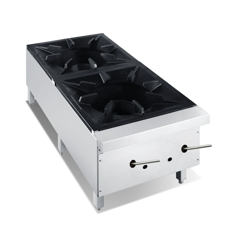 Turbo Range, STR-2D-NG,Natual gas 2 Burner Stock Pot Range (20"x43"x18")- 160,000 BTU