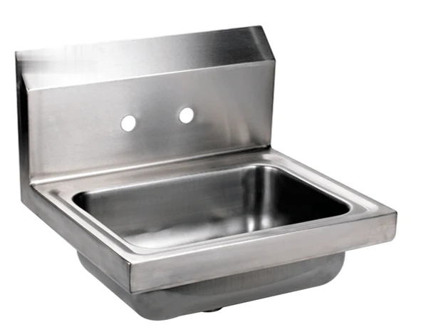 Chefco, HS-15-320, 20-Gauge 304 Stainless steel Wall Mounted Hand Sink with Gooseneck Faucet (16"W x 16-3/4"D x 12-3/5"H)