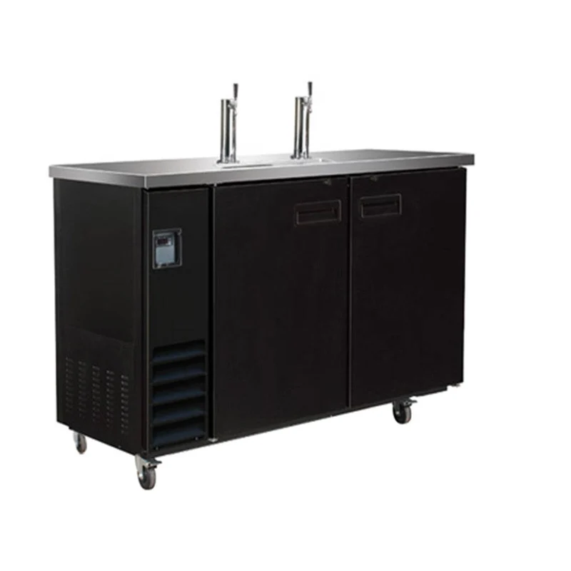 61" Beer Dispenser with 2 Keg Capacity & 2 Doors, 61.1"x24.4"x36.2"