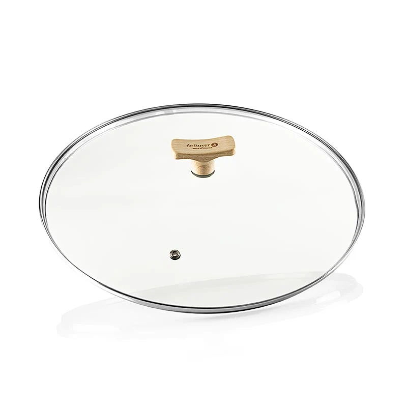 deBUYER B Bois Universaldeckel aus Glas mit Buchenholzgriff, Ø 32cm, 1 St