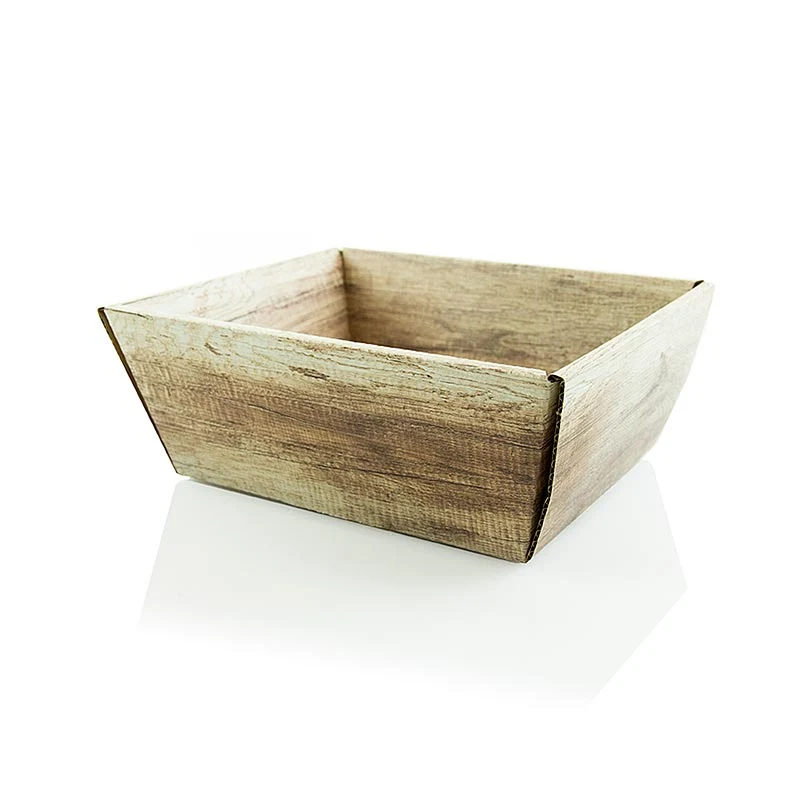 Präsentkorb, 4-eckig, "Wood", -klein-, 190x140x110mm, 1 St