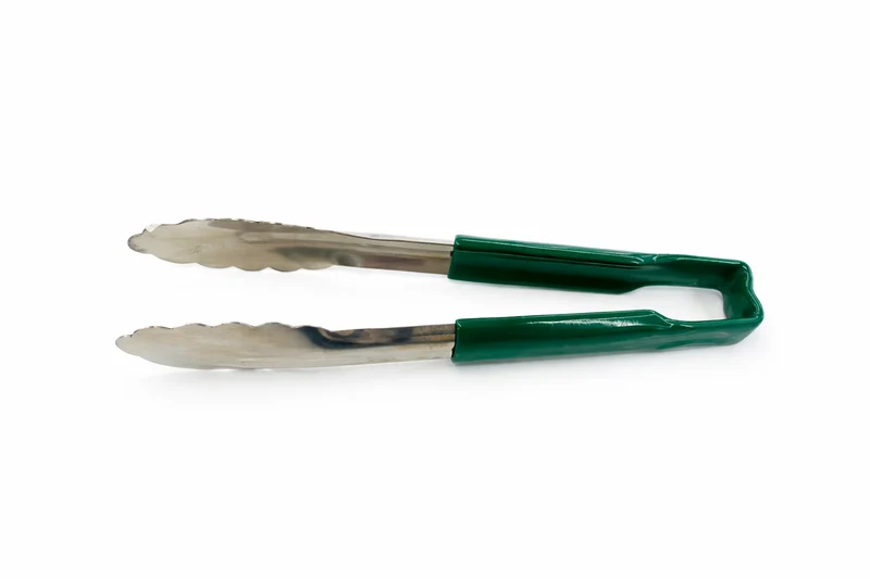 Sub-Equip,UTWH-9G, 9" Stainless Steel One-Piece Kool-Touch Utility Tongs,Green