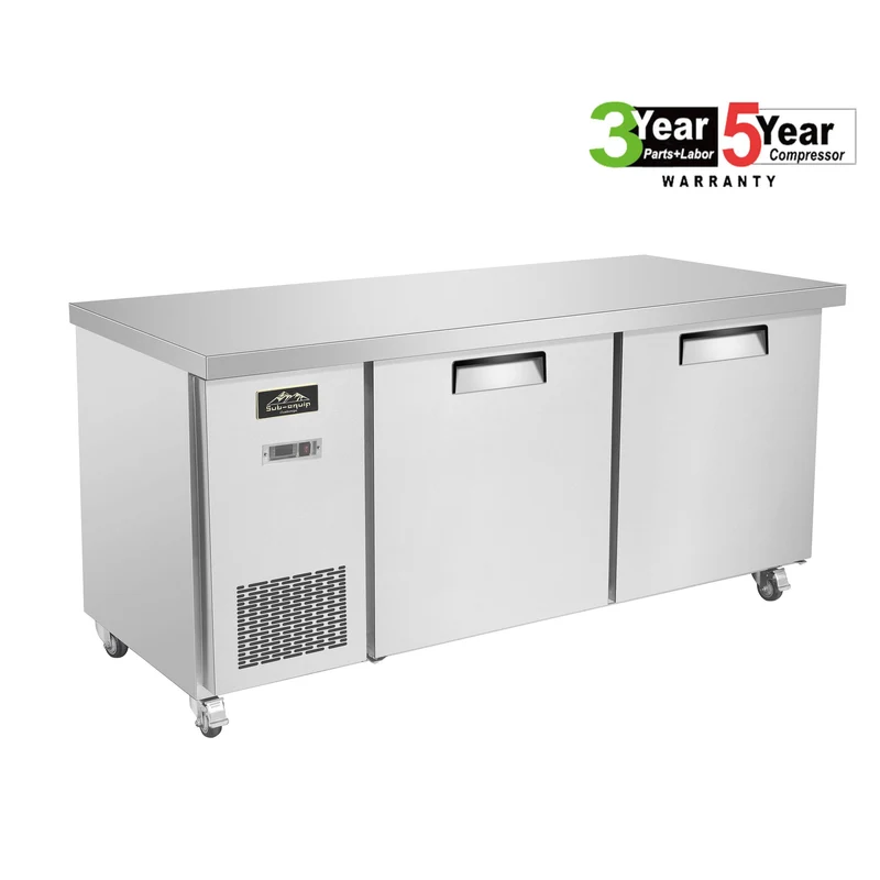 Sub-equip CUSC-60, 60" Stainless Steel Undercounter Refrigerator/cooler with side Mounted Compressor