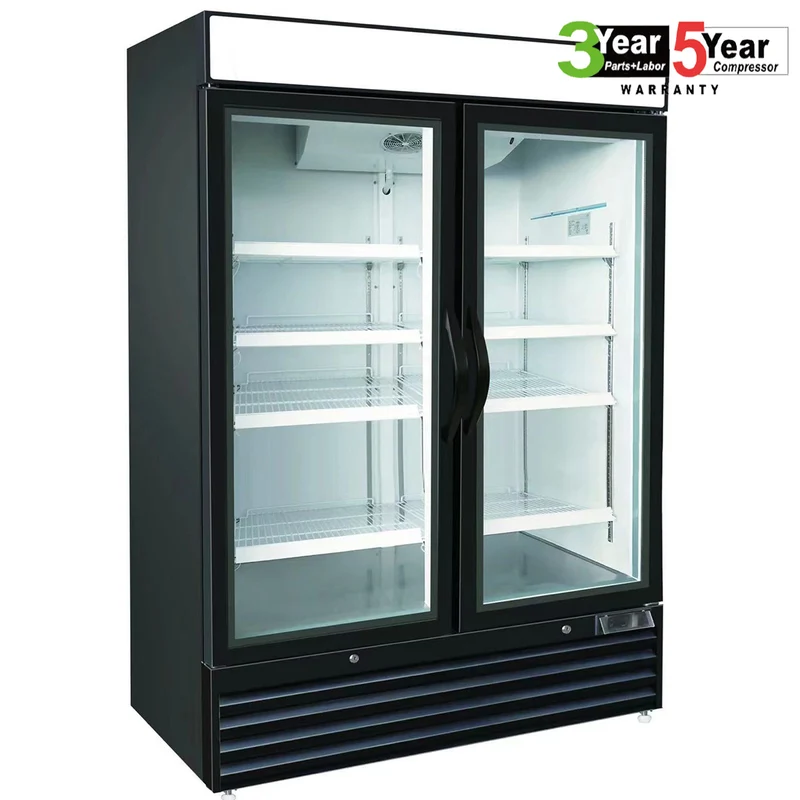 Sub-equip, 48ft³ Double Swinging Glass Door Refrigerated Merchandiser with LED Lighting (CDM-B48R)