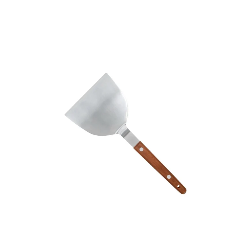 TN43 Teppanyaki Turner, Offset, Wooden Handle, 4"x 3-1/2" Blade