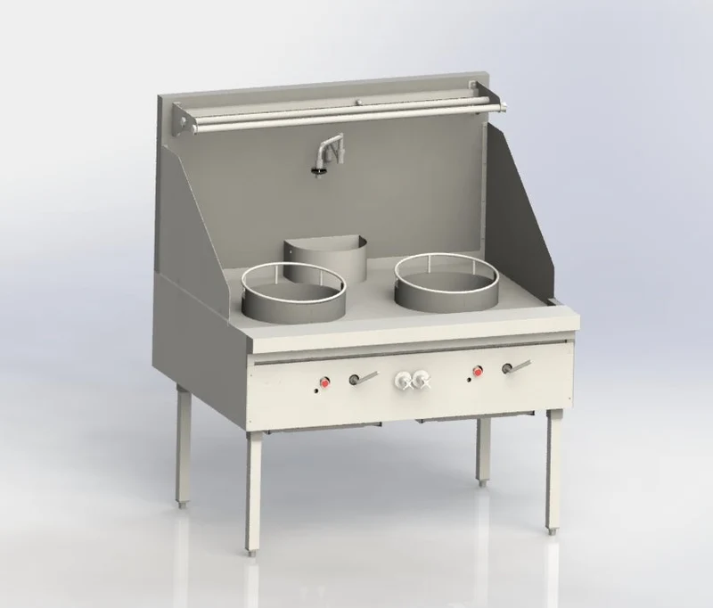 Turbo Range ,WR2-48-NG,48" Double Burner Wok Range, Natural Gas 160,000 BTU/hour (48"W x 39"D x 57"H)