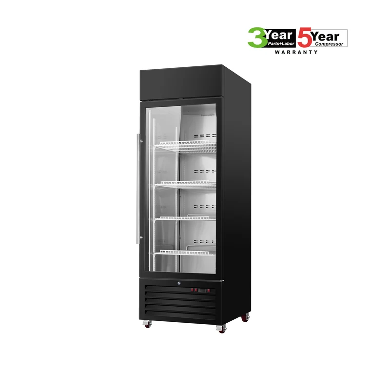 Sub-equip, CDM-B23F, 26 3/4"x 32"x80 7/8" Swinging Glass Door Freezer Merchandiser with LED Lighting