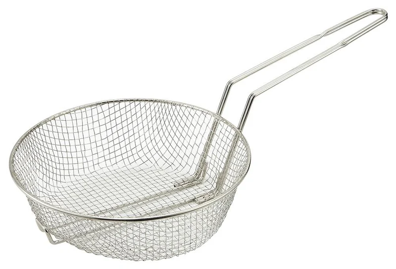 Nickel Plated Steel Culinary Basket - Medium, 8"