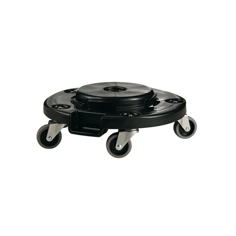 Round Trash Can Dolly, 18", Black Dolly with 5 Casters