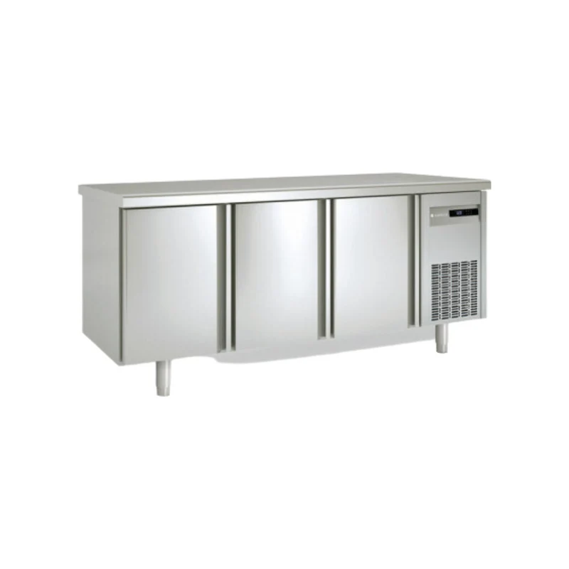 Meuble GN 1/1 Traversant réfrigéré positif - 3 portes pleines