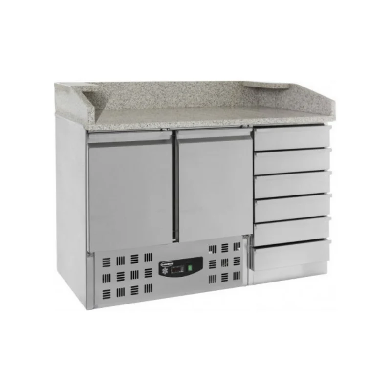 Meuble pizza compact GN 1/1 réfrigéré positif - 3 portes