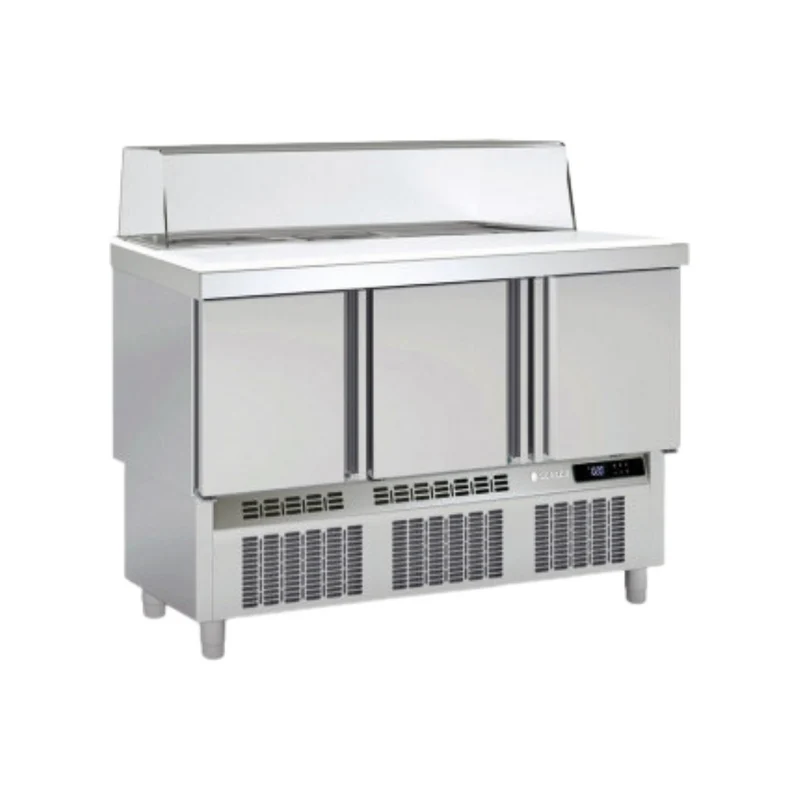 Meuble saladette vitré en polyéthylène GN 1/1 réfrigéré positif