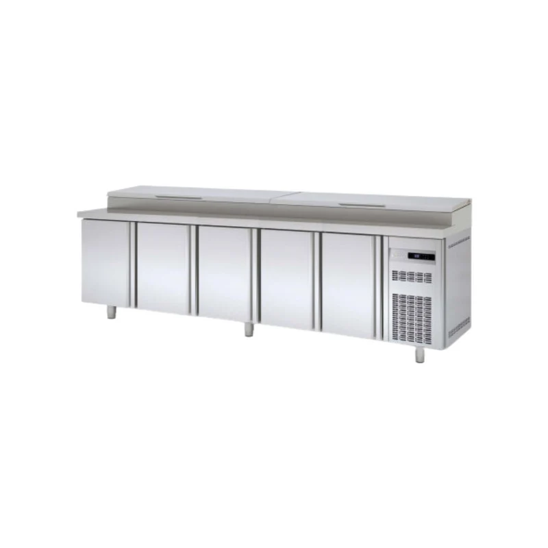 Meuble de préparation saladette bac GN 1/6 réfrigéré positif - 5 portes