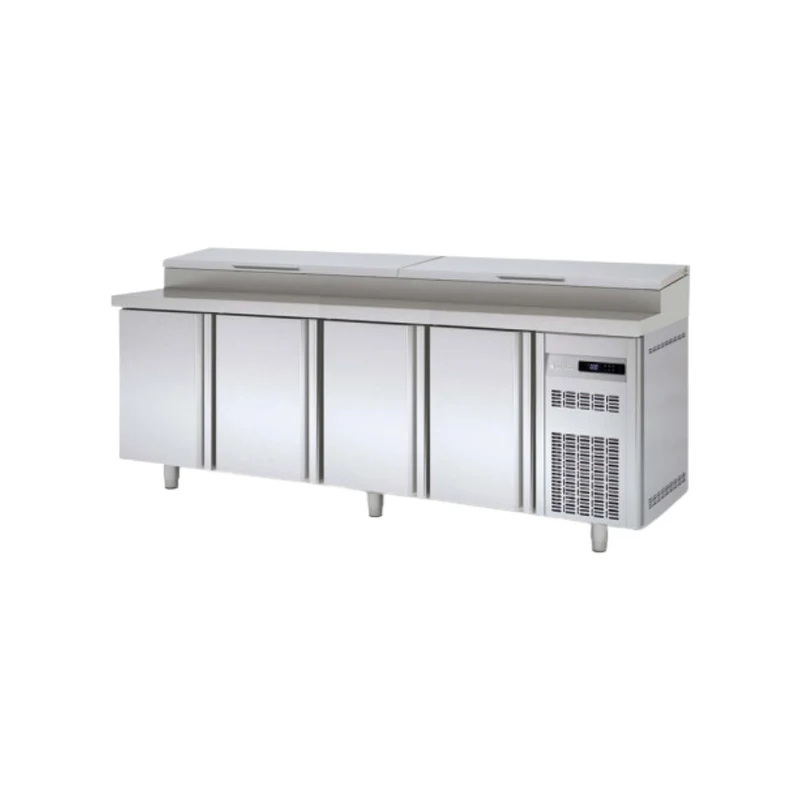 Meuble de préparation saladette bac GN 1/3 réfrigéré positif - 4 portes