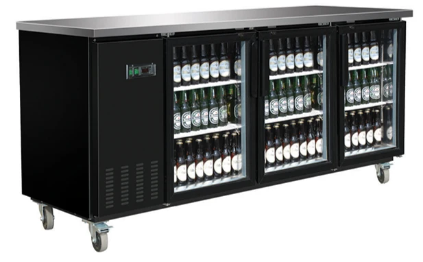 Sub-euip, CBB-4G-27, 91" Glass Door Back Bar Cooler (90.4" x 27.6" x 42.5")