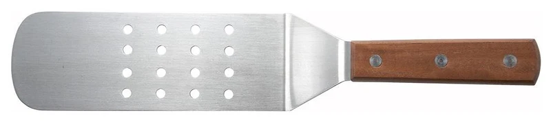 CHEFCO,TNH-10,Offset Perforated Flexible Turner with Wooden Handle, 7-7/8" x 2-7/8" Blade